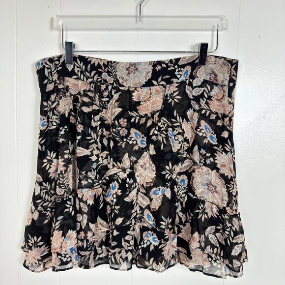 NWT Sézane Carolina Floral Black Skirt Size 46 100% Viscose Made In Portugal - Picture 2 of 13